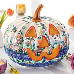 Fabulous Fleur Ceramic Pumpkin Image 1