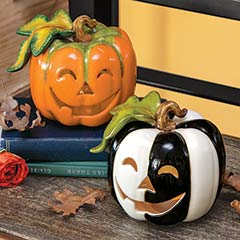 Ceramic Pumpkin Votive Holders Image 1