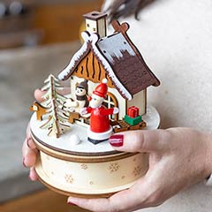Santa's Cottage Music Box Image 2