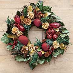 Crimson & Gold Holiday Wreath Image 1