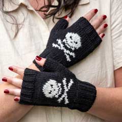 Crossbones Alpaca Gloves Image 3
