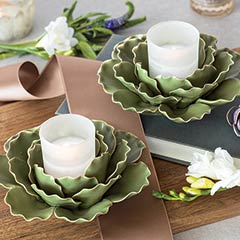 Nestling Leaf Votive Holders Image 1