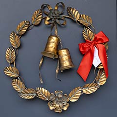 Patinaed Jingle Bell Wreath Image 4