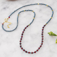 Periwinkle & Garnet Necklace Image 1