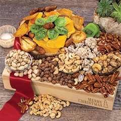 Gourmet Dried Fruit And Nut Crate: Merry Christmas Crate Image 1