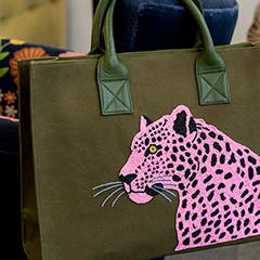 Beaded Jaguar Canvas Tote Image 3