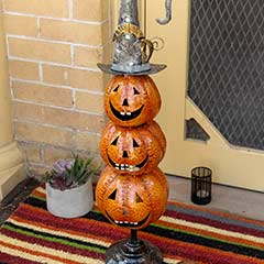 Stacked Metal Jack-O-Lanterns Image 4