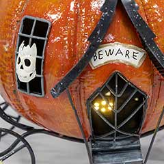 Artisan Lit Pumpkin Carriage Image 6