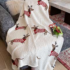 Dashing Dachshund Reindeer Throw Image 1