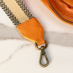 Tangerine Leather Crossbody Image 4