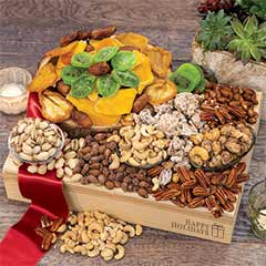 Gourmet Dried Fruit And Nut Crate: Happy Holidays Crate Image 1