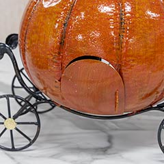 Artisan Lit Pumpkin Carriage Image 4